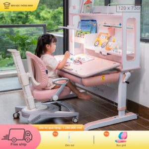 Bàn học chống gù lưng giá sách lớn DA-12001PV1 ghế DA-829V1